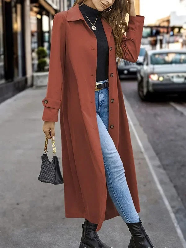 Gentle Button Long Trench Coat