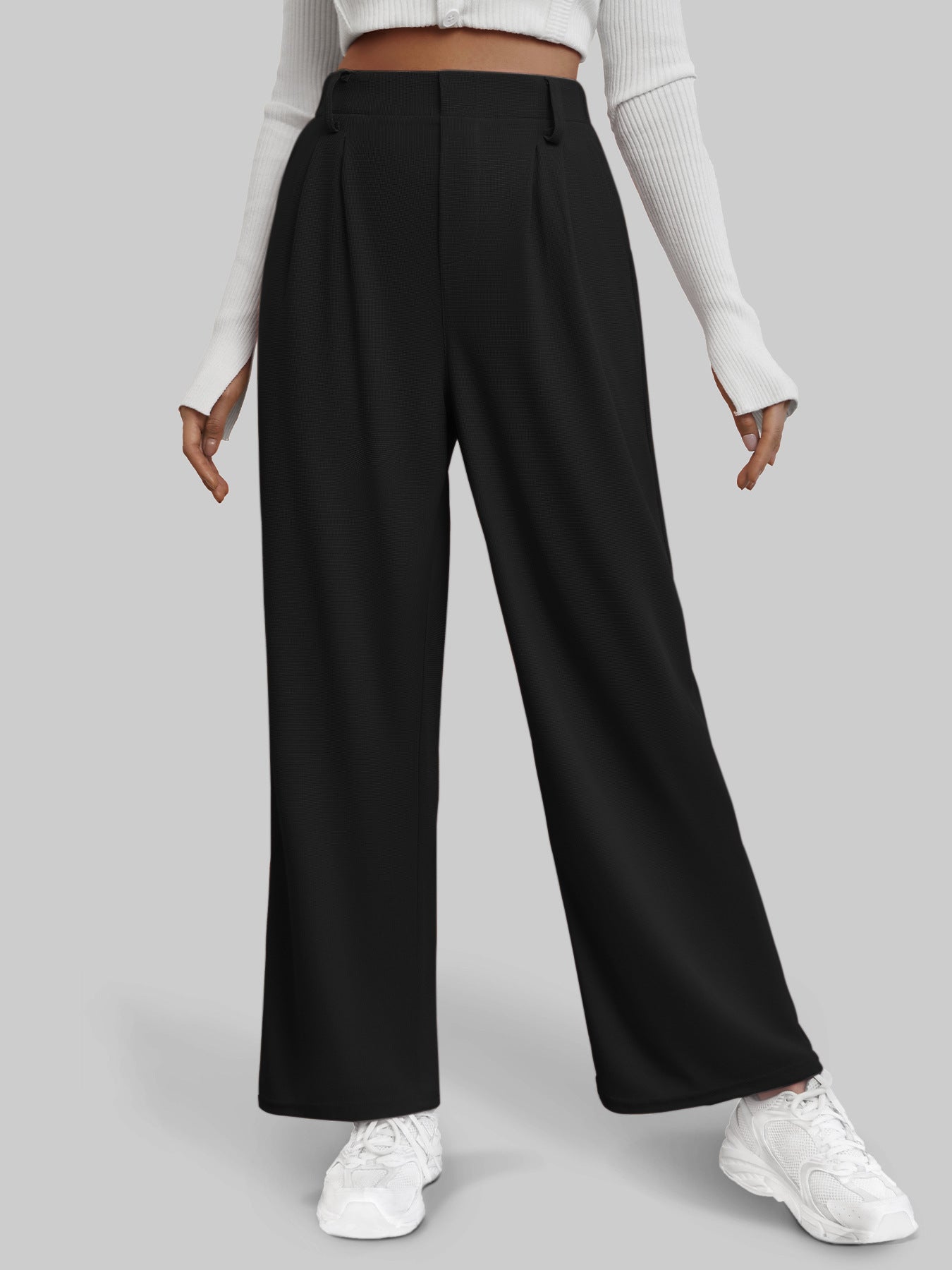 Casual Straight Wide-Leg Pants