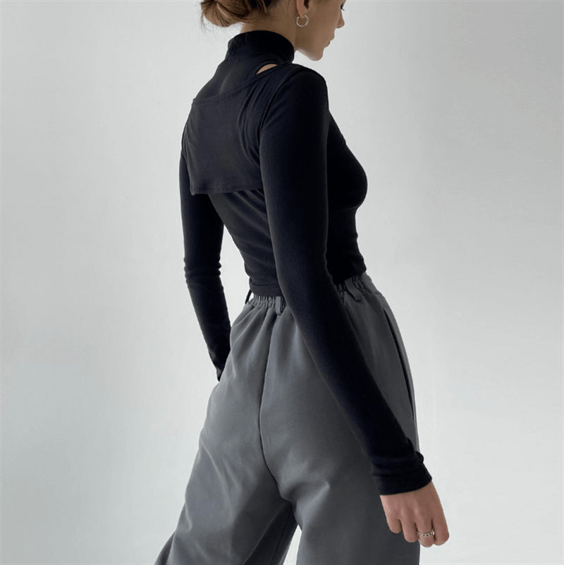 High-Neck Two-Piece Crop Top