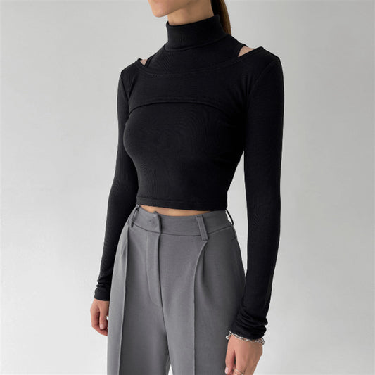 High-Neck Two-Piece Crop Top