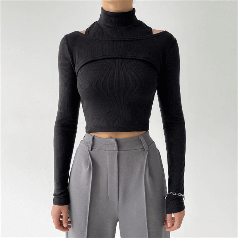 High-Neck Two-Piece Crop Top