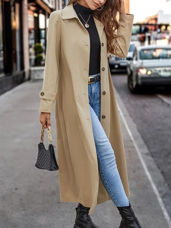 Gentle Button Long Trench Coat