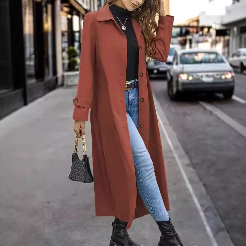 Gentle Button Long Trench Coat