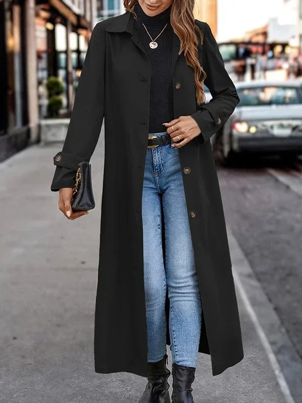 Gentle Button Long Trench Coat
