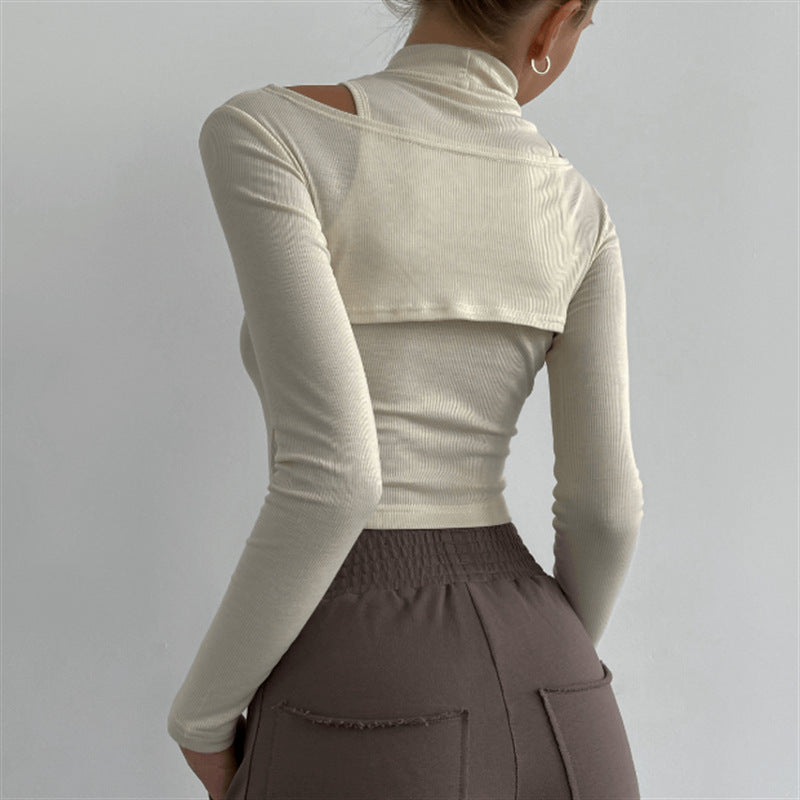 High-Neck Two-Piece Crop Top